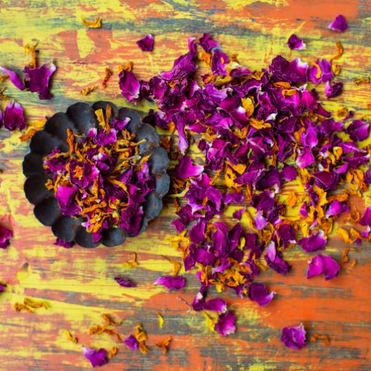 Edible Magenta Rose & Orange Marigold Dried Natural Flower Petals – Food Grade – Cake – Bake – Cocktails – Decoration