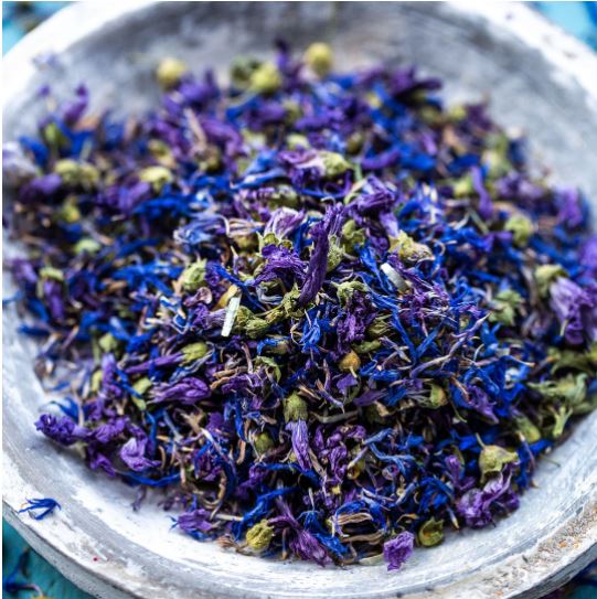 Melody Blue’ Edible Dried Natural Flower Petals – Purple Mallow and Blue Cornflower – Food Grade – Cake – Bake – Cocktails – Decoration